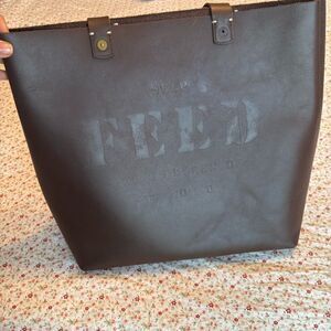 Feed Project help feed the children of the world brown tote bag